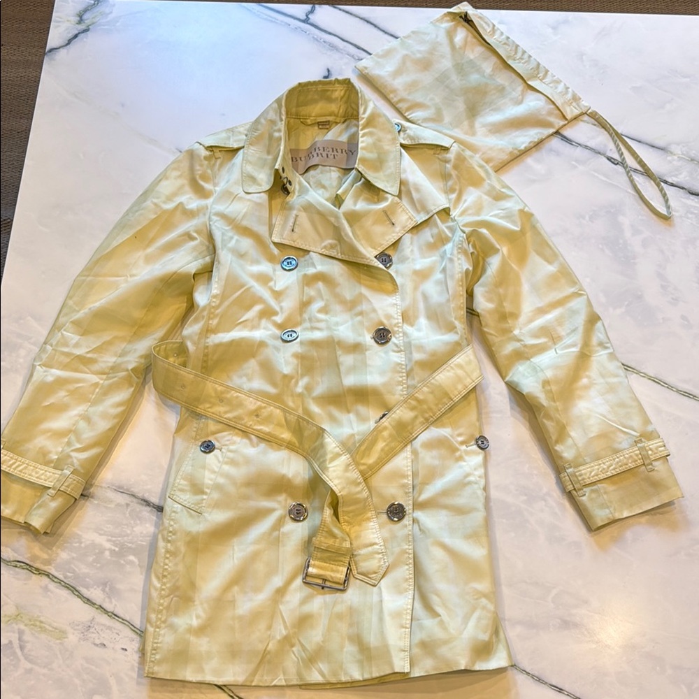 Burberry Brit Light Yellow Packable Trench Coat- Size 10
